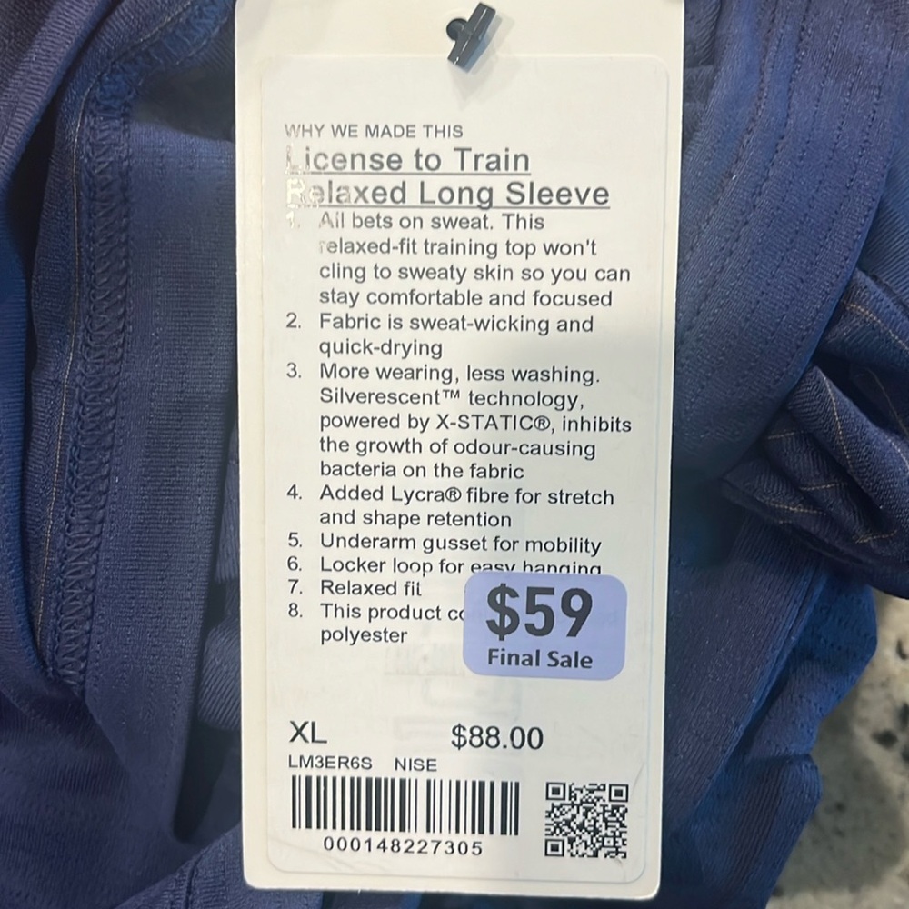 Lululemon License to train relaxed long sleeve XL NWT